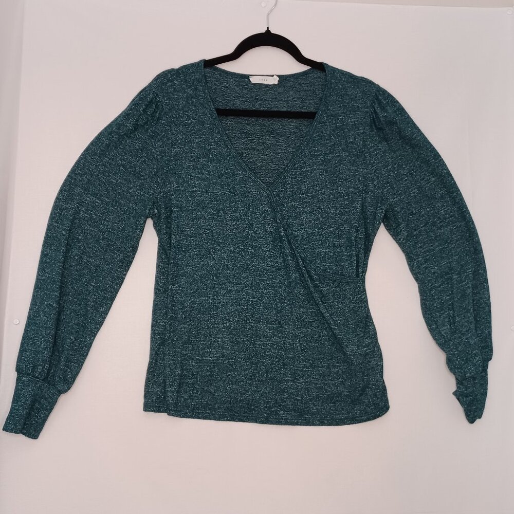 Women's Lush Deep Teal Sweater/Long Sleeve Top with V-Neck‎